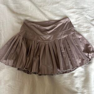 Gold hinge Elegant Pleated Skirt in Taupe